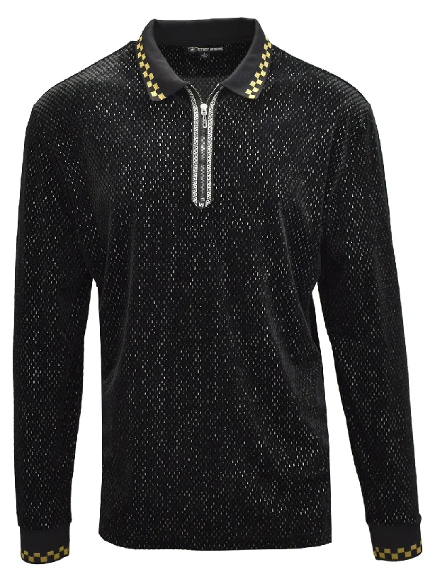 Price Reduction L/S Fashion Polo | Black