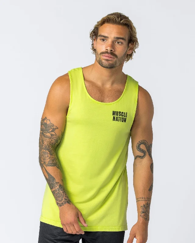 Bonus Offer H Back Tank - Washed Cyber Lime