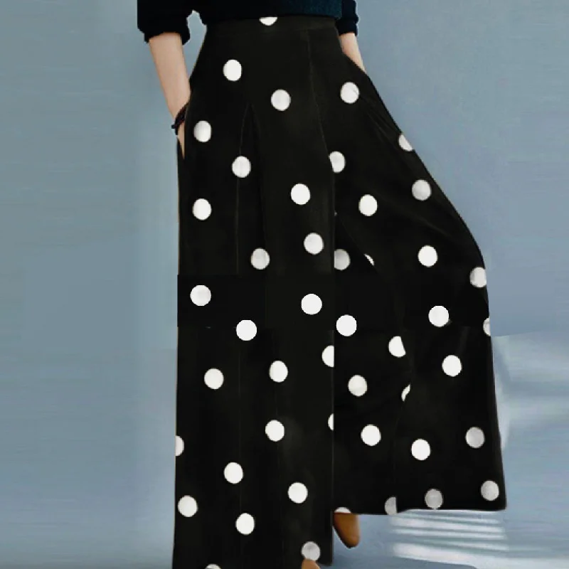 Weekend Discounts to Enjoy Polka Wide Leg Pants