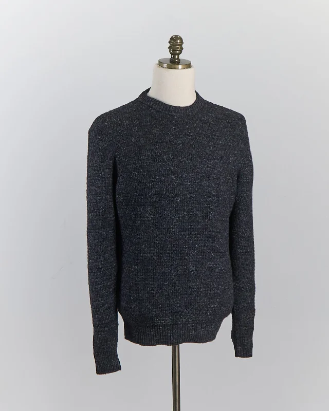 Epic Value Cashmere & Linen Blend Half Basket Classic Crewneck Sweater