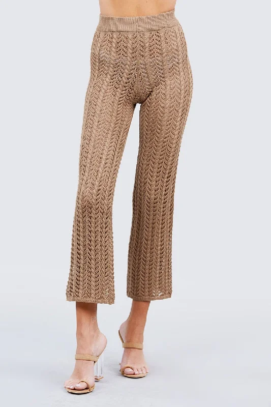 Top Pick Flare Long Fishnet Sweater Pants