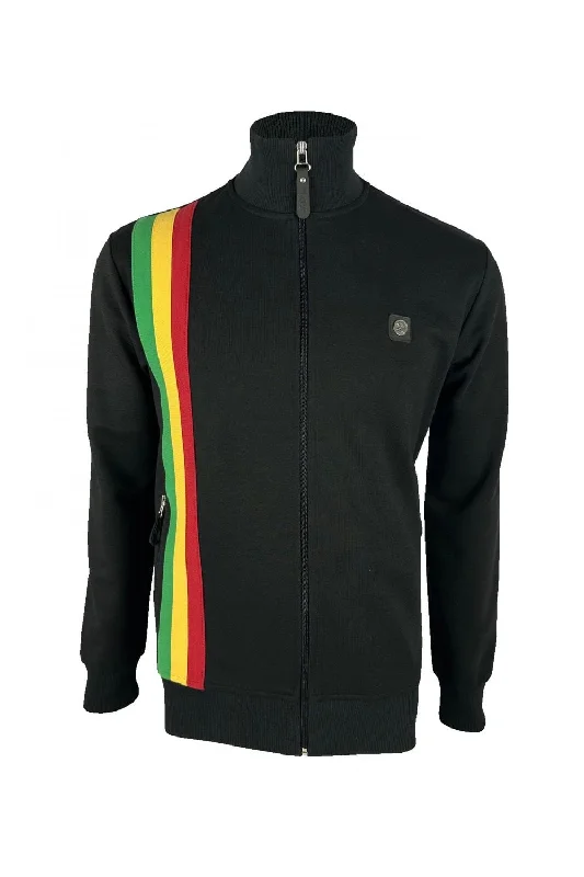 Stock Up and Save Trojan Records Men's TR8901 Racing Stripe Track Top Black