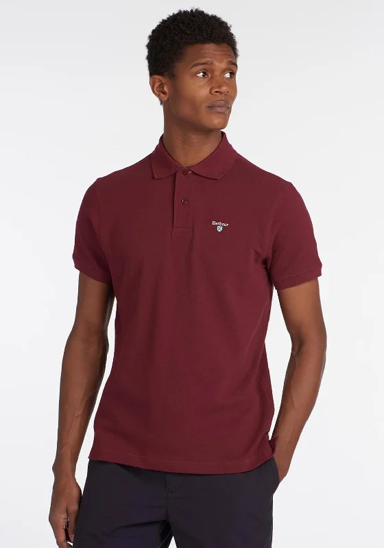 Mega Sale Barbour Mens Tartan Contrast Pique Polo Shirt, Ruby