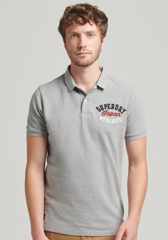 Daily Specials Superdry Vintage Superstate Polo Shirt, Grey Marl