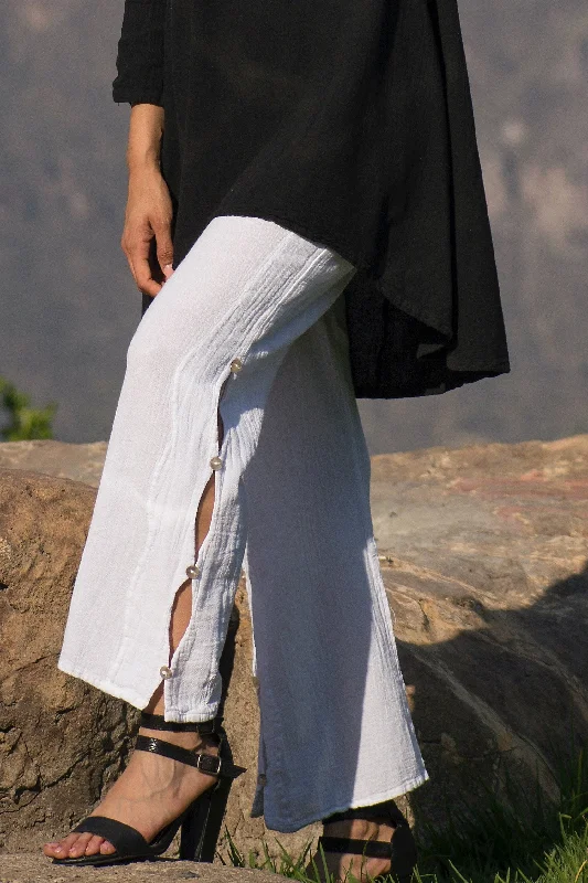 Don't Delay Amber Pant- Featuring Keyhole Details 100% Cotton Gauze