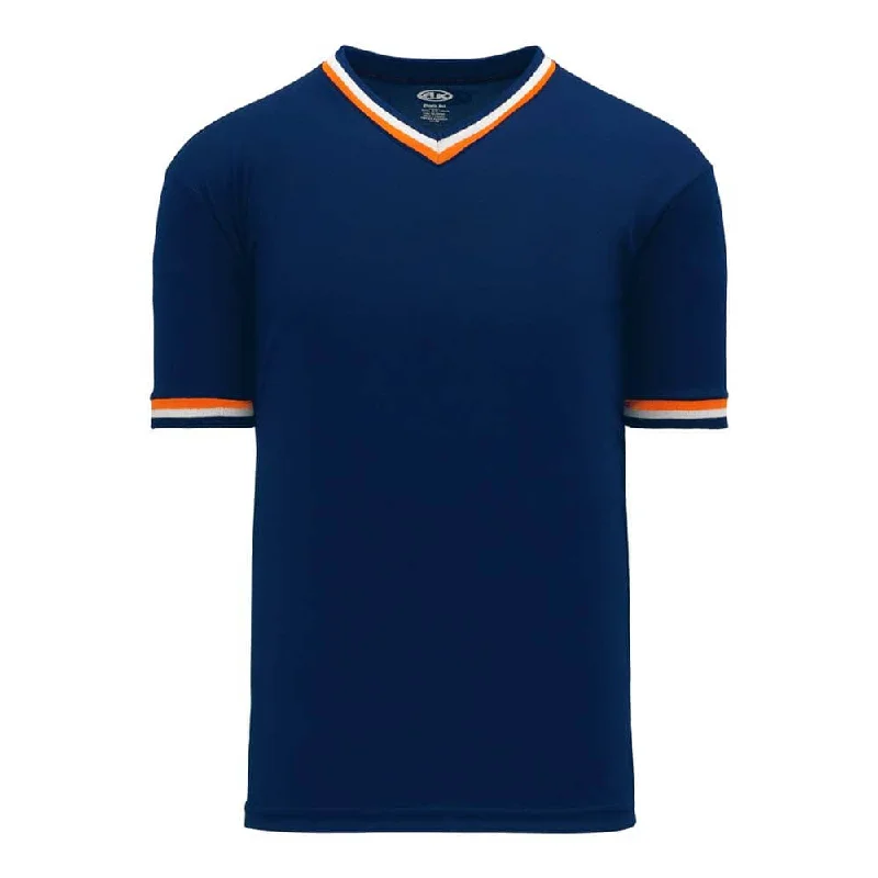 Weekend Specials to Enjoy Retro V-Neck Dry Flex Pullover Navy-Orange Jersey