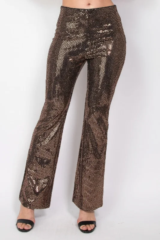 Weekend Specials You Can't Miss Sequined Fit & Flare Midrise Pants