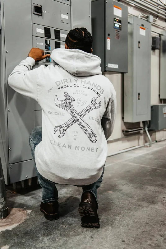 Crazy Savings Troll Co. Twisting Wrenches Hoodie for Men in Grey | TC1036-NICKEL