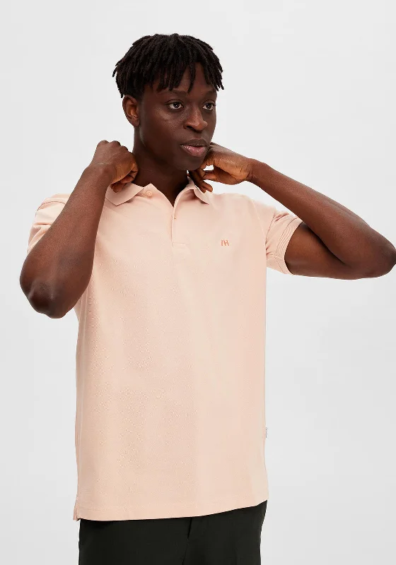 Instant Discount Selected Homme Dante Polo Shirt, Pink Sand