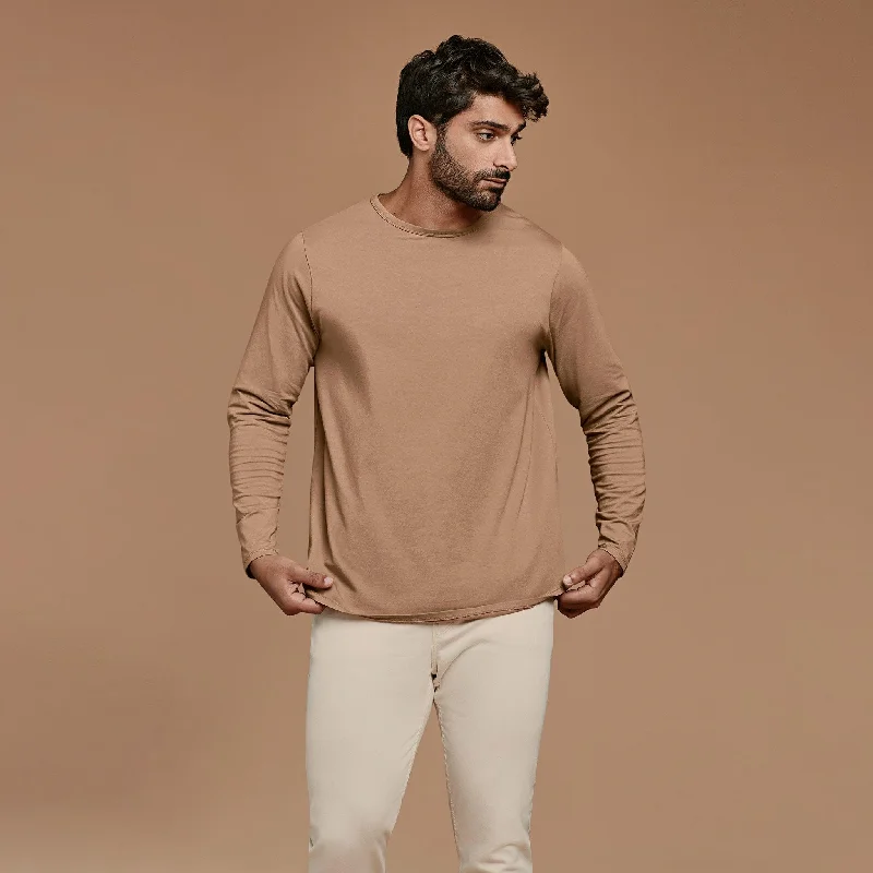 Weekend Deals That Impress Long Sleeve Curved Hem T-Shirt | Cinnamon