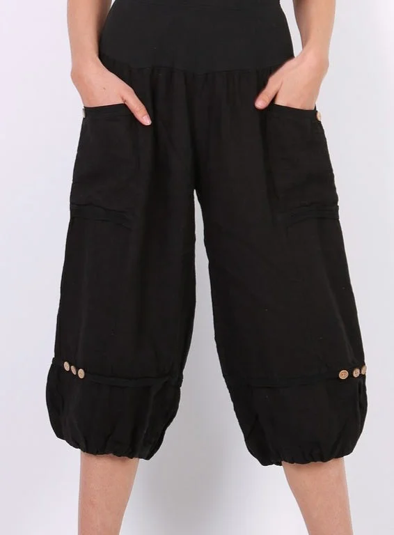 Weekend Savings Bonanza Linen Crop Pants 7194