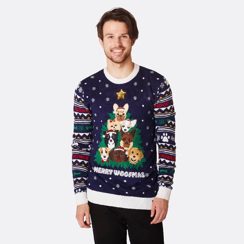 Weekend Savings Delight Merry Woofmas Weihnachtspullover Herren