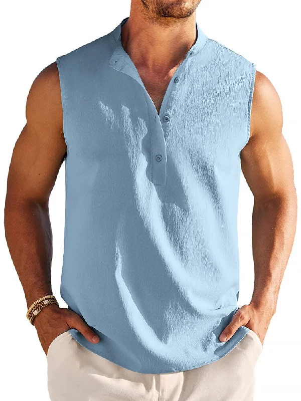 Year-End Deals Casual Lightweight Henley Tank Top (US Only)