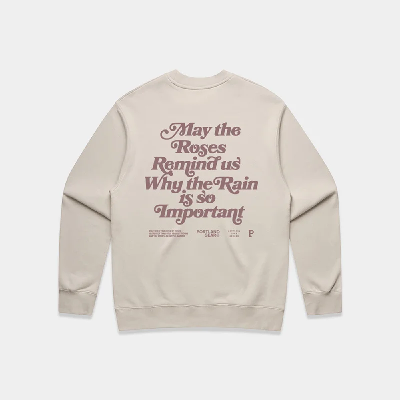 Final Clearance Sueded Slogan Crewneck - Bone
