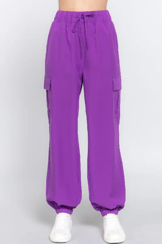 Weekend Bargains to Sizzle Light Weight Stretch Woven Cargo Jogger Pants