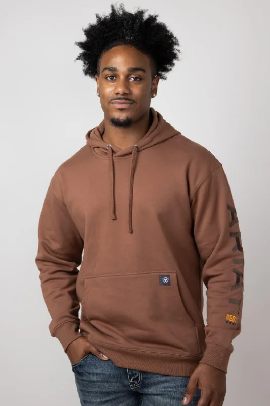 Year-End Deals Ariat Rebar Graphic Hoodie for Men in Aztec Brown | 10052863-AZTEC