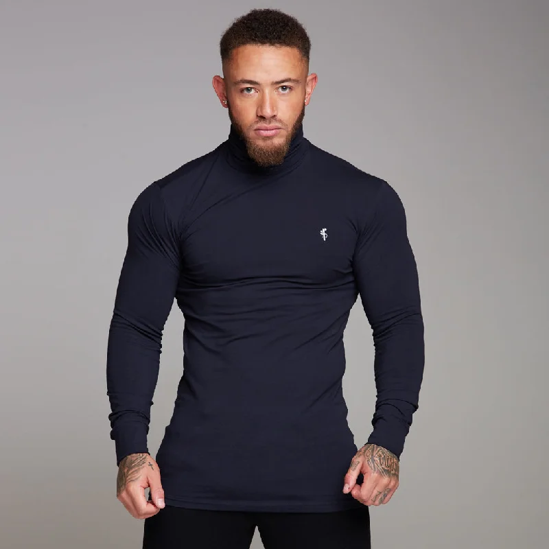 Stock Up Father Sons Classic Navy Stretch Roll Neck  - FSH164
