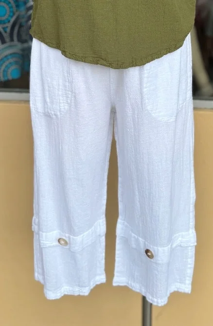 Weekend Offers That Dazzle Gail Capri Pant with Pockets! 100% Cotton Gauze
