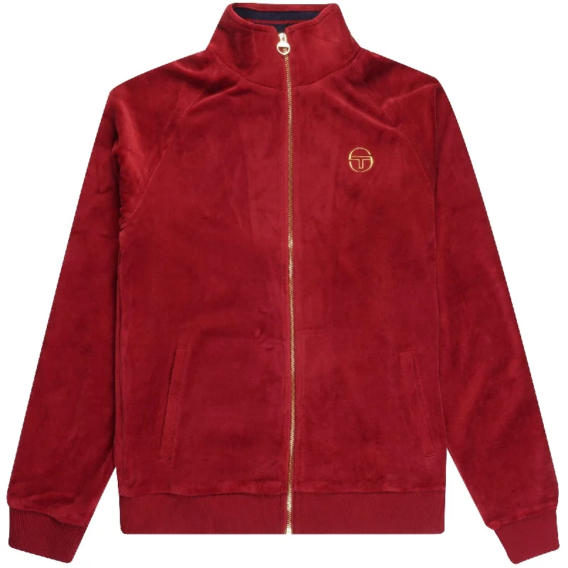 Unbeatable Prices Sergio Tacchini Men's Court Velour Track Top Sun Dried Tomato Red
