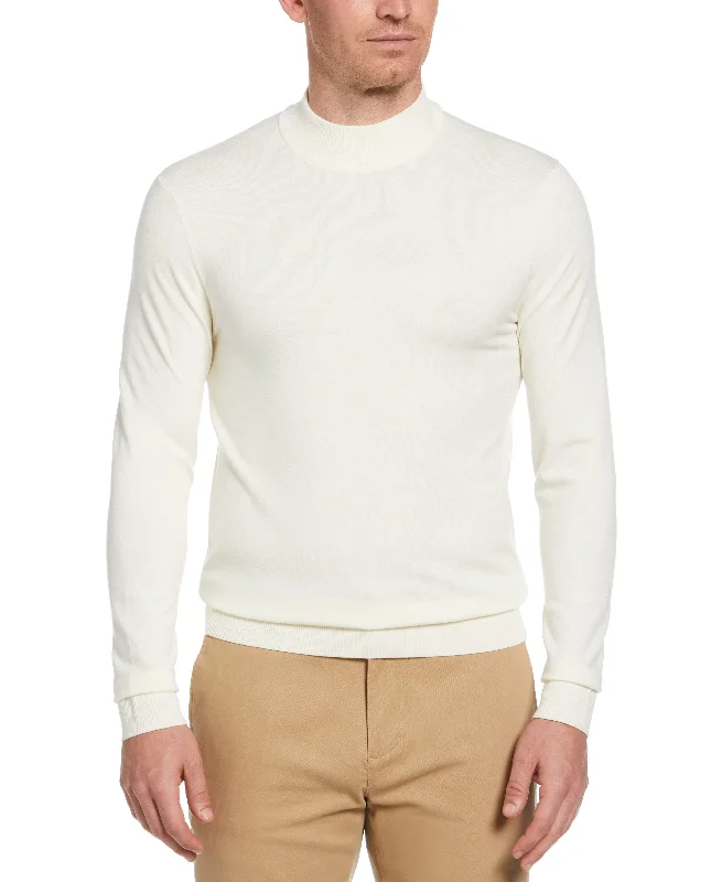 Weekend Discounts to Relish Tech Knit Mock Neck Pullover Sweater