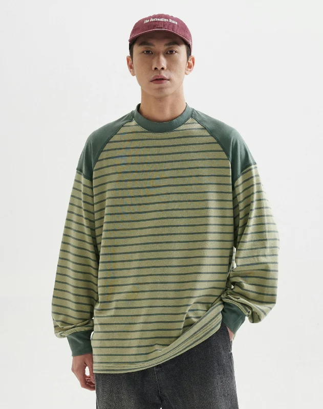 Exclusive Deal Striped Crew Neck Long Sleeve Shirt