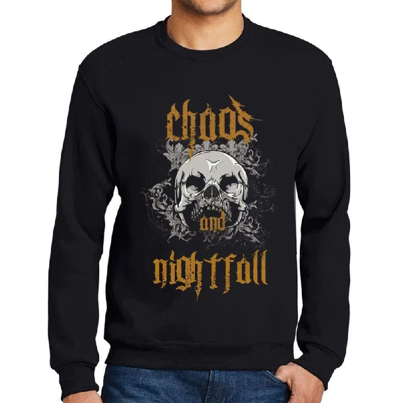 Midnight Madness Ultrabasic - Homme Imprimé Graphique Sweat-Shirt Chaos and Nightfall Noir Profond Midnight Madness Ultrabasic - Homme Imprimé Graphique Sweat-Shirt Chaos and Nightfall Noir Profond