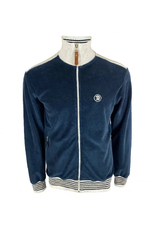 Loyalty Reward Trojan Records Men's TR8750 Marley Velour Track Top Navy Blue