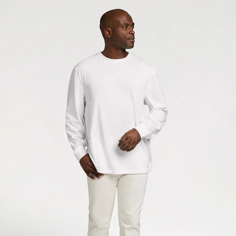 Early Bird Long Sleeve Boxy Tee | White