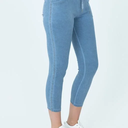 Weekend Deals That Impress Maglia Stretch Embellished Pant ( Denim or White)