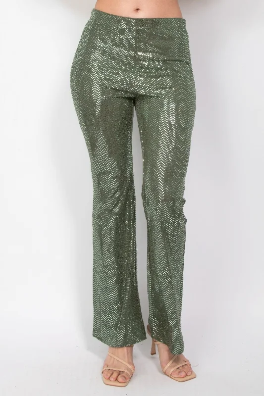 Weekend Specials to Savor Sequined Fit & Flare Midrise Pants