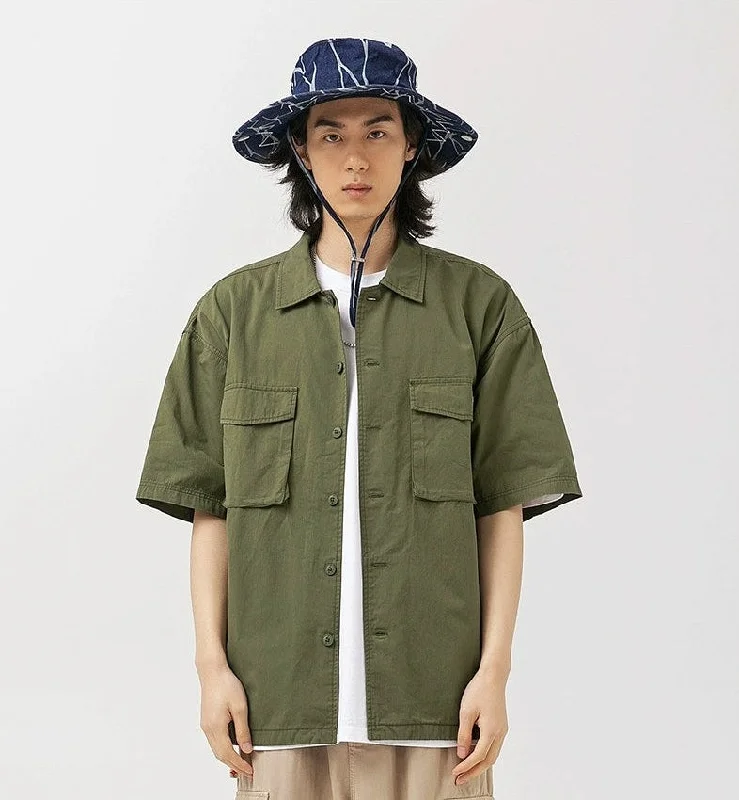 Weekend Savings Bonanza Oversized Button-Up Shirt with Utility Chest Pockets