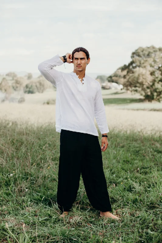 Weekend Savings Bonanza 100%  Cotton Shirts - Chinese Collar - Long Sleeve