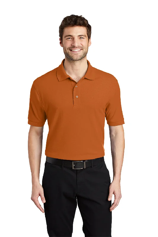 Special Price Port Authority Mens Silk Touch Wrinkle Resistant Short Sleeve Polo Shirt - Texas Orange Special Price Port Authority Mens Silk Touch Wrinkle Resistant Short Sleeve Polo Shirt - Texas Orange