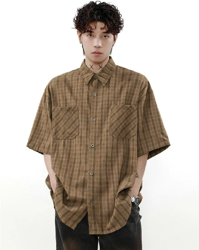 Instant Deal Oversized Plaid Button-Up Shirt