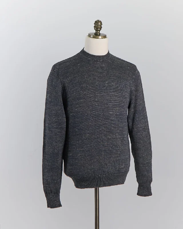 Huge Savings 100% Washed Linen Stretch Crewneck