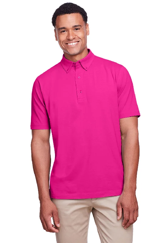 Final Sale UltraClub Mens Lakeshore Performance Moisture Wicking Short Sleeve Polo Shirt - Heliconia Pink Final Sale UltraClub Mens Lakeshore Performance Moisture Wicking Short Sleeve Polo Shirt - Heliconia Pink