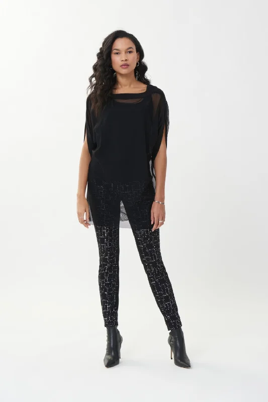 Low Price Joseph Ribkoff Pant 223248-BS Black/Silver