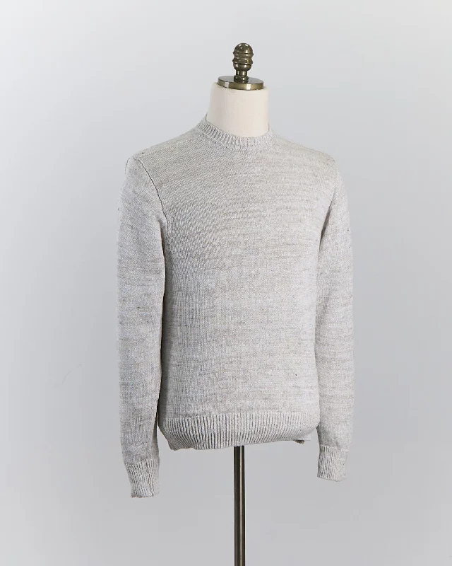 Mega Sale 100% Washed Linen Stretch Crewneck