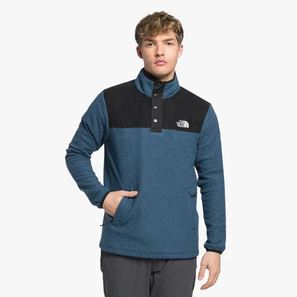 Grand Opening Sale The North Face Home safe Snap Neck Fleece Pullover Blue Black
