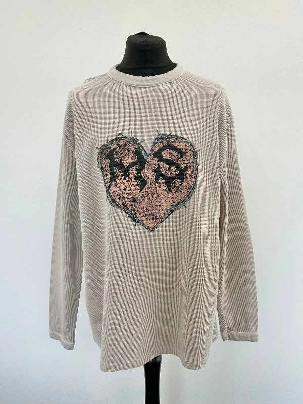 Huge Savings Washed Taupe Waffle Heavyweight MS Long Sleeve T-shirt.