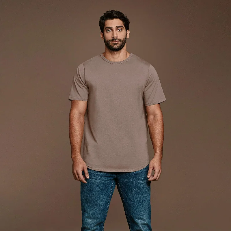 Weekend Deals That Sparkle Short Sleeve Curved Hem T-Shirt | Mocha