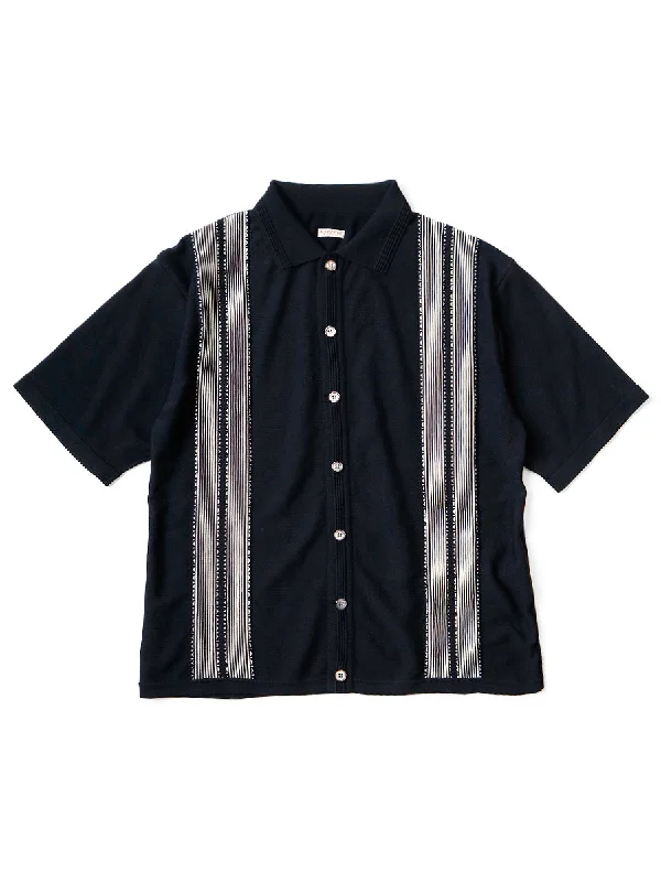 Massive Deal Kapital 14G Cotton Knit TENNESSEE Aloha Polo - Black