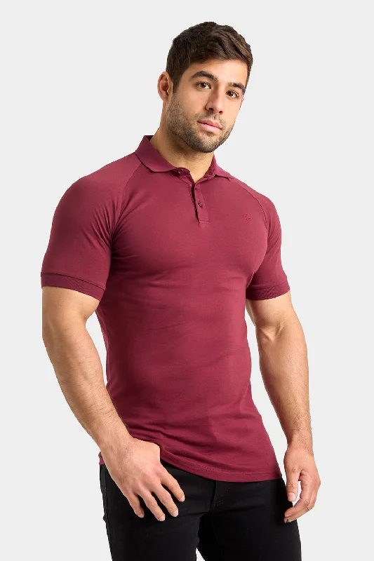Get It Before It’s Gone Athletic Fit Polo Shirt In Burgundy