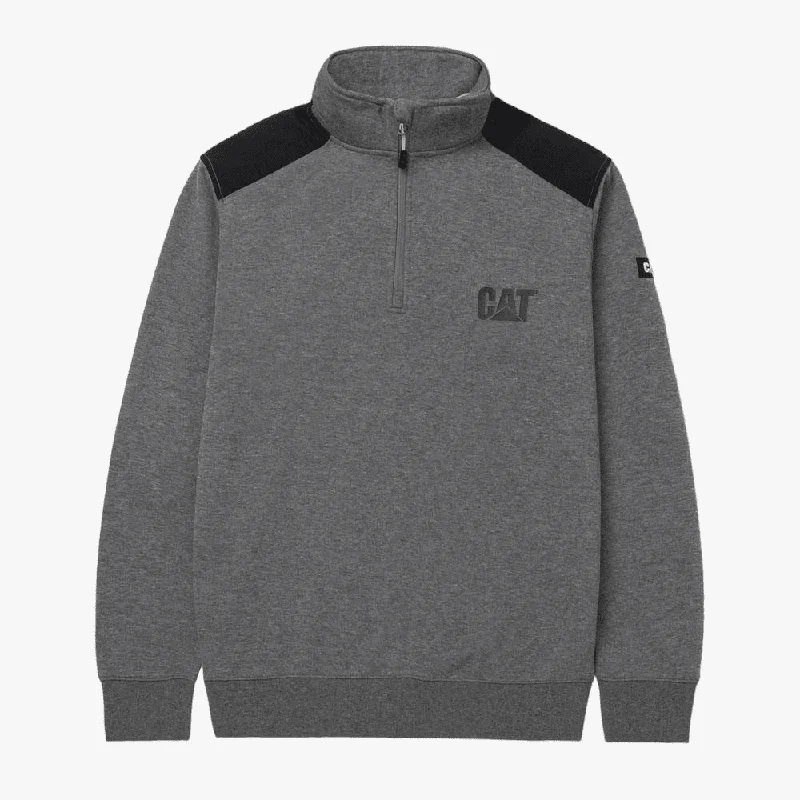 Last Chance Caterpillar Mens 1/4 Zip Sweatshirt Dark Heather Grey