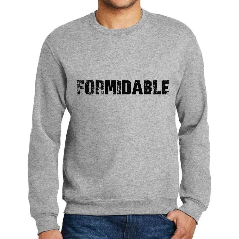 Anniversary Sale Men's Printed Graphic Sweatshirt Popular Words FORMIDABLE Grey Marl Anniversary Sale Men's Printed Graphic Sweatshirt Popular Words FORMIDABLE Grey Marl