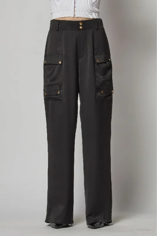 Exclusive Weekend Offers Inside Satin Cargo Pocket Wide Leg Pants
