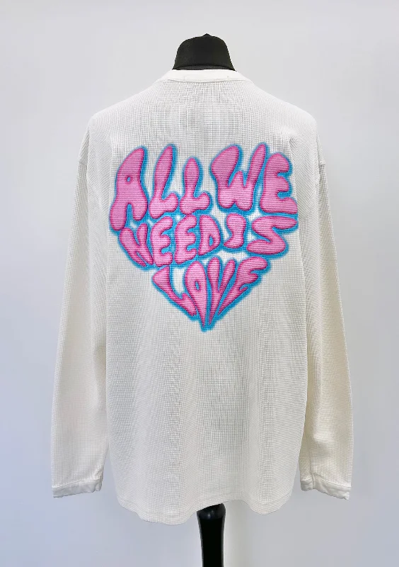 Extra Discount Cream Waffle Heavyweight MS Long Sleeve T-shirt.