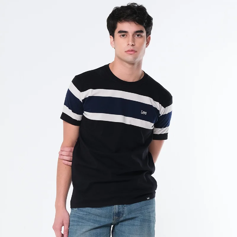 Special Promotion MENS' STRIPE ROUND NECK TEE