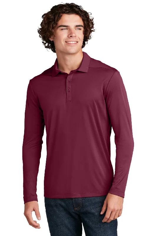 TIME-Limited Offer Sport-Tek Mens Moisture Wicking Long Sleeve Polo Shirt - Cardinal Red - Closeout TIME-Limited Offer Sport-Tek Mens Moisture Wicking Long Sleeve Polo Shirt - Cardinal Red - Closeout