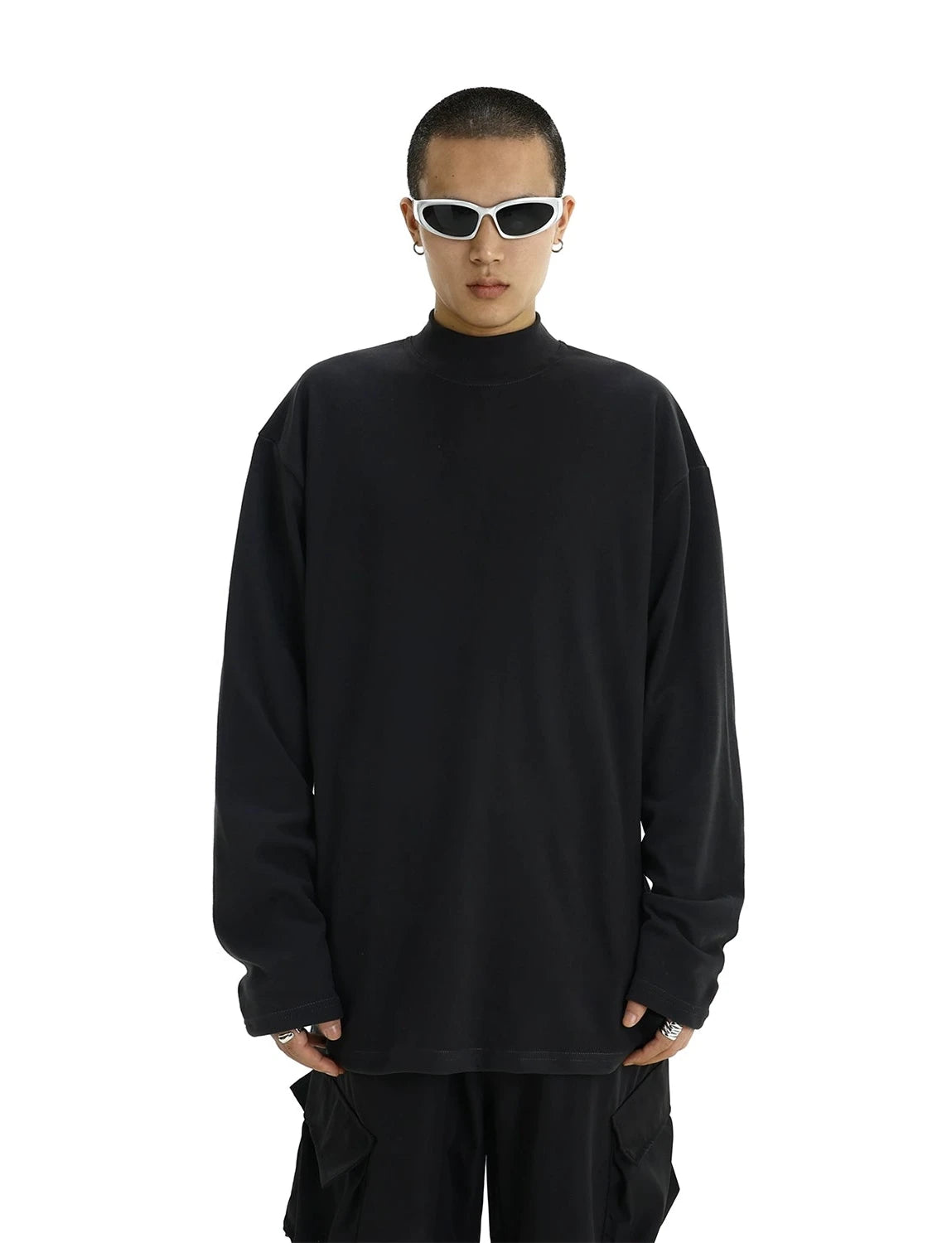The Best Deal Boxy Mock-Neck Long Sleeve Tee